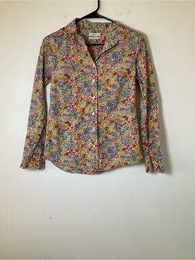 J.Crew Liberty Floral Button Down Shirt 0 Cotton Blouse